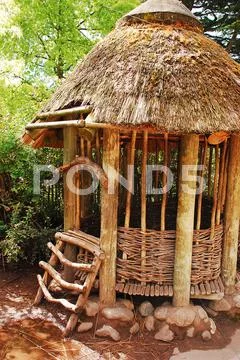 Little bamboo hut Stock Photos