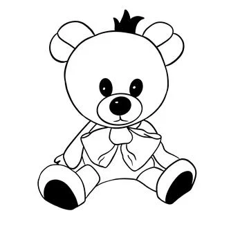 Little bear with a bow on the neck Stock Illustration