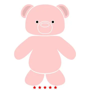 Little bear icon .  Flat style Stock Illustration