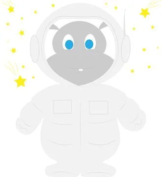 The little behemoth is an astronaut in interstellar space. A hippo in space Stock Illustration