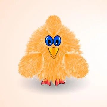 Little bird, gold chicken. Stock Illustration