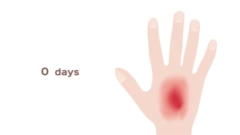A little bit to serious bruised . It bleeding in side the hand / graphic animati 스톡 동영상 133116004