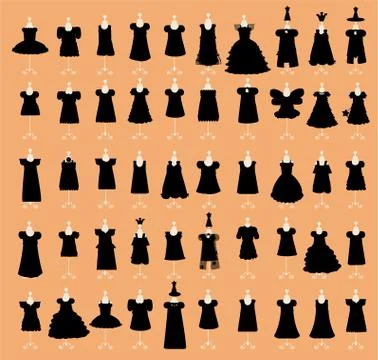 Little black dresses set vector Stockillustratie