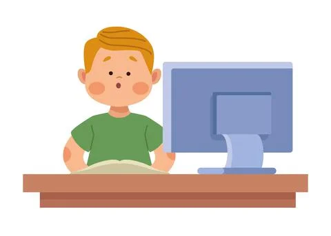 Little blond student boy Stock Illustration
