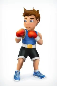 Little boxer, vector icon Stock Illustration