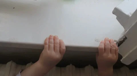 Little Boy and window Stock Footage 34933698
