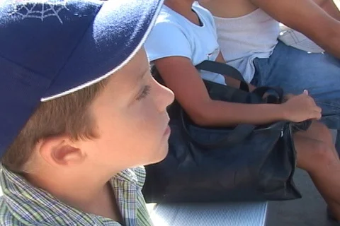 A little boy in the audience Stock Footage