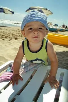Little boy of the beach Foto stock