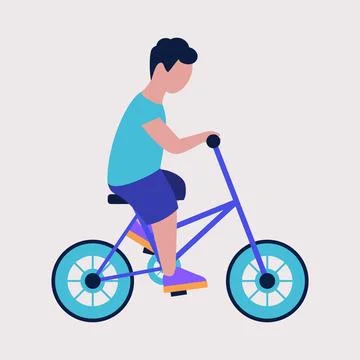 Little boy on a bicycle Stock Illustration