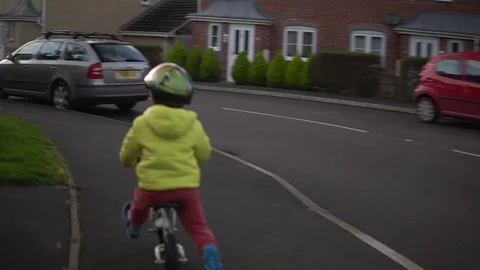 Little boy on Bike Crash Accident Stock Footage
