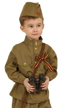 Little boy with binoculars Fotos de archivo