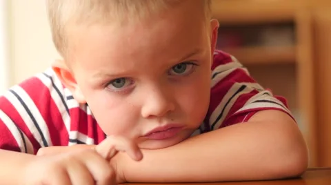 Little boy is bored Stock Footage 68957893