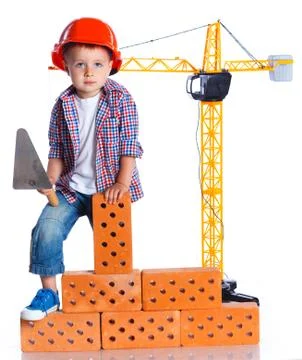 Little boy builder 写真素材