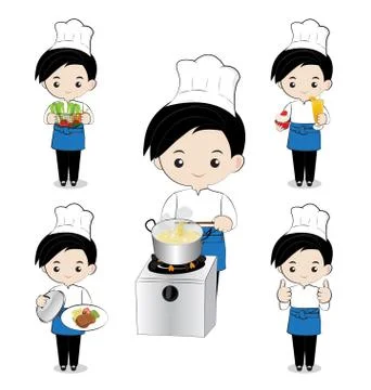 Little boy chef Stock Illustration