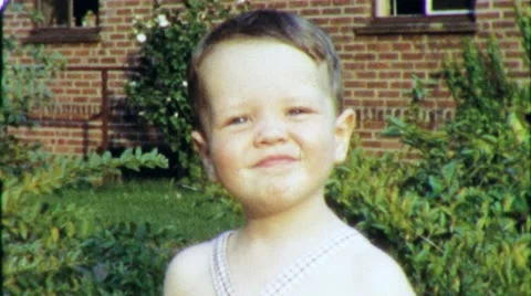 LITTLE BOY Child Portrait 1950s Vintage ... | Stock Video