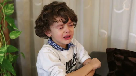 Little boy crying Stock Footage 44340979