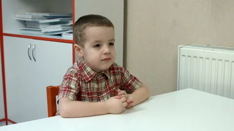 Little boy at the Desk Stock Footage 64129671