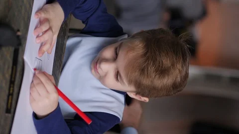Little boy is drawing Video stock 91807553