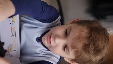 Little boy is drawing Video stock 91810244
