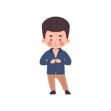 Little boy dressing up, cartoon vector illustration isolated on white Stock Illustration