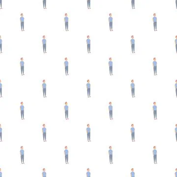 Little boy flat character seamless repeating pattern Stock Illustration