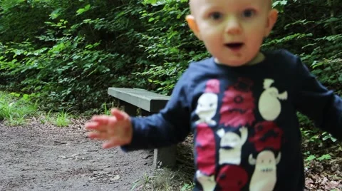 Little boy in the forest Stock Footage 49767951