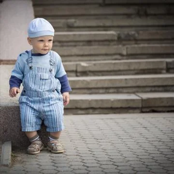 Little boy in hat Stock Photos