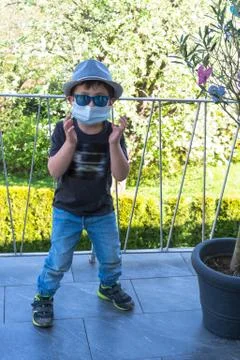 Little boy with hat Stock Photos