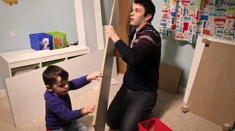 Little Boy With His Dad Learning How To Do It Yourself Stock-Footage 60822558