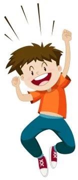 Little boy jumping up Stock Illustration