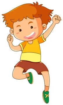Little boy jumping up Stock Illustration