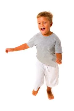 Little boy jumping Stock Photos