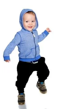 Little boy jumping Stock Photos