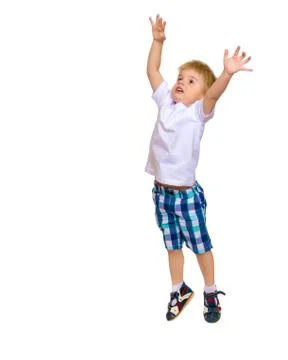 Little boy jumping Stock Photos
