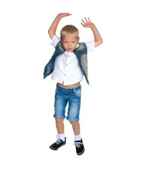 Little boy jumping Stock Photos