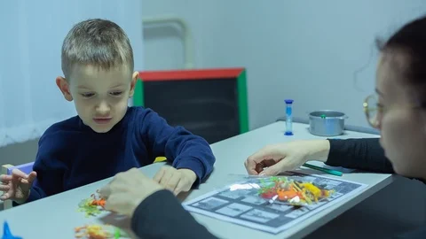 Little boy learning and playing on quarantine 1 Stock Footage 127328108