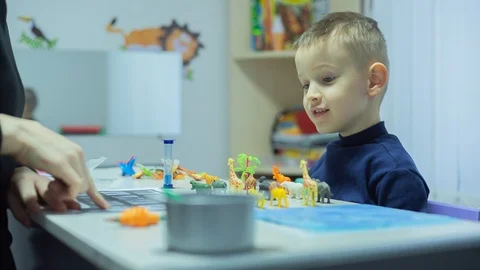 Little boy learning and playing on quarantine 3 short Stock Footage 127353434
