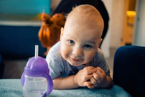Little boy looking at the camera Stock Photos