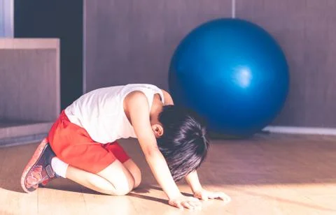 Little boy is lying down crying with stress and sadness Stock Photos