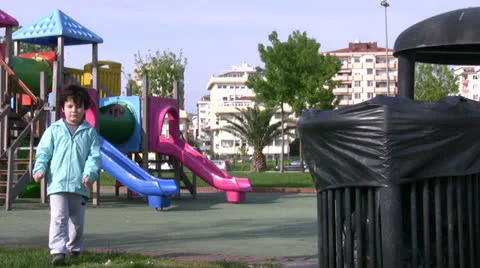 Little boy Picking Up Litter Stock Footage 22699123