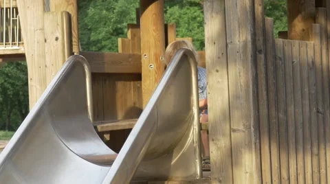 Little Boy On Playground 스톡 동영상 53292905