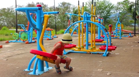 Little Boy on the Playground Stock Footage 62420493