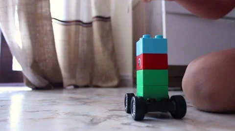 Little boy playing builder Video stock 65300794