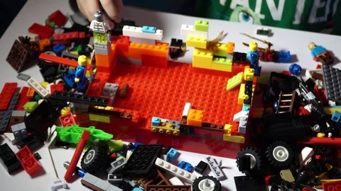 Little boy playing with constructor  Stock Footage 82491755