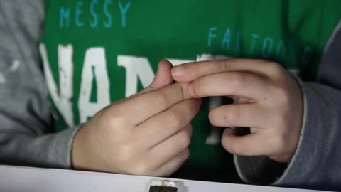 Little boy playing with constructor  Stock Footage 82491797