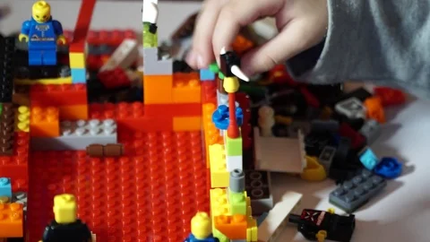 Little boy playing with constructor  Stock Footage 82491902