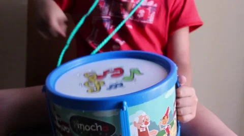 Little boy playing the drum. Stock Footage 65301171