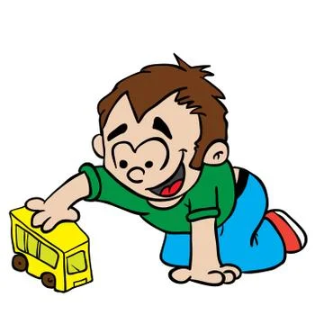 Little boy playing Stock Illustration