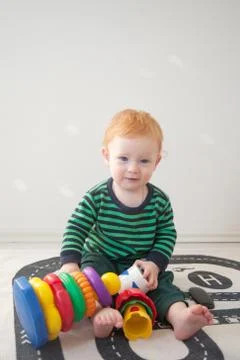 Little boy playing Stock Photos