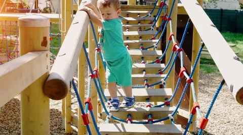 Little boy Playing on Playground Video stock 52383781